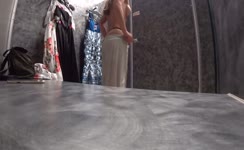 Hidden camera changing room voyeur - topless - amazing tits