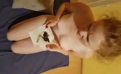 Blonde college girl eats her own shit