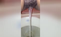 Hairy wife peeing and pooping